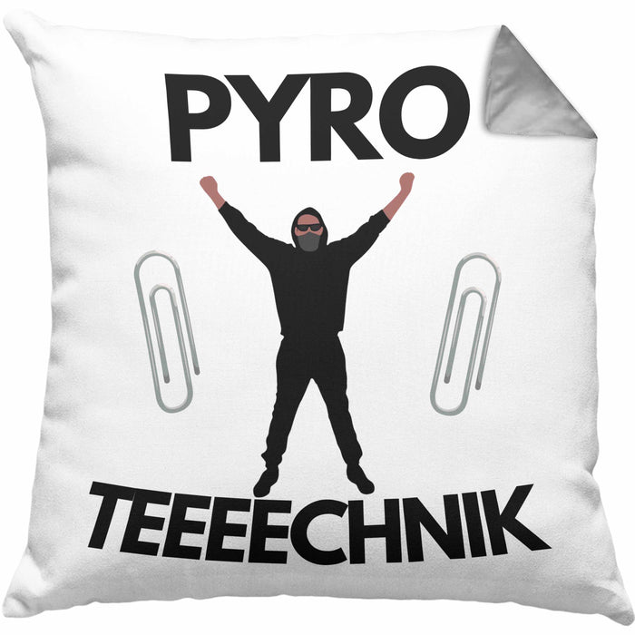 Pyrotechnik Kissen mit Füllung 40x40 Geschenk Pyrotechnik Ist Doch Kein Verbrechen Meme (Grau) Grau Trendation