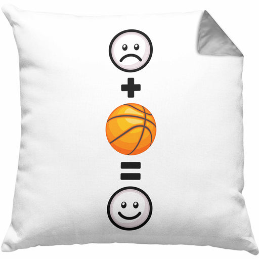 Basketball Kissen mit Füllung 40x40 Geschenk für Basketball-Spieler Geburtstag Lustige Geschenkidee :( + Basketball = :) (Grau) Grau Trendation