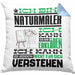 Naturmaler Geschenk Kaffee-Kissen mit Füllung 40x40 Geschenkidee für Naturmaler Ich Bin Naturmaler Ich Kann Es Dir Erklären Jedoch Nicht Für Dich Verstehen Spruch Lustig (Grau) Blau Trendation