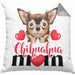 Chihuhahua Mom Mama Besitzer Kissen mit Füllung 40x40 Geschenkidee Frauchen Herrchen (Grau) Grau Trendation