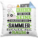 Sammler Geschenk Kissen mit Füllung 40x40 Lustiger Spruch Erheben Sie Sich Der Sammler Betritt den Raum (Grau) Blau Trendation