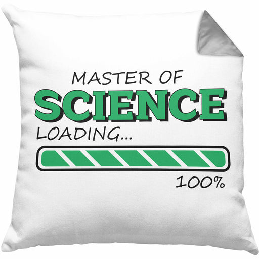 Lustige Kissen mit Füllung 40x40 "Master Of Science Loading" - Geschenkidee für Absolventen Master (Grau) Grau Trendation