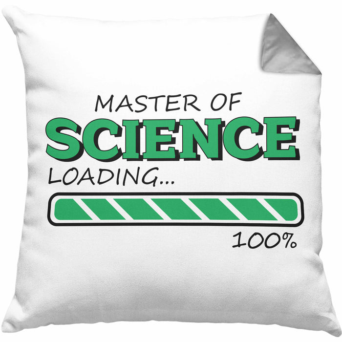 Lustige Kissen mit Füllung 40x40 "Master Of Science Loading" - Geschenkidee für Absolventen Master (Grau) Grau Trendation