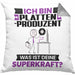 Plattenproduzent Kissen mit Füllung 40x40 Geschenk für Plattenproduzent Geburtstag Lustiger Spruch Was Ist Deine Superkraft (Grau) Grau Trendation