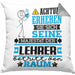 Lehrer Geschenk Kissen mit Füllung 40x40 Lustiger Spruch Erheben Sie Sich Der Lehrer Betritt den Raum (Grau) Grau Trendation