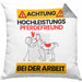 Pferdefreund Kissen mit Füllung 40x40 Geschenk Lustiger Spruch Geschenkidee für Pferdefreund Achtung Hochleistungs Pferdefreund Bei Der Arbeit (Grau) Grau Trendation