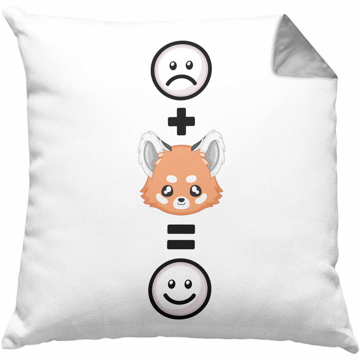 Roter Panda Kissen mit Füllung 40x40 Geschenk für Roter Panda Liebhaber :( + Roter Panda = :) Lustige Geschenkidee Geburtstag (Grau) Grau Trendation