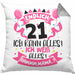 21. Geburtstag Geschenk Kissen mit Füllung 40x40 Frauen Mädchen Geschenkidee Endlich 21 Ich Kann Alles Ich Weiß Alles Ähm Mama (Grau) Grau Trendation