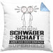 Schwägerschaft Geschenk Kissen mit Füllung 40x40 Ich Bin Schwägerschaft Aber Sag Doch Einfach Superheld Lustige Geschenkdiee für Schwägerschaft (Grau) Blau Trendation