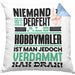 Hobbymaler Geschenk Kissen mit Füllung 40x40 Lustige Geschenkidee für Hobbymaler Geburtstag Niemand Ist Perfekt Aber Als Hobbymaler Ist Man Nah Dran (Grau) Blau Trendation