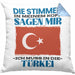 Türkei Kissen mit Füllung 40x40 Urlaub Heimat Geschenk Spruch Türke Geschenkidee (Grau) Blau Trendation