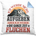 Wandern Kissen mit Füllung 40x40 Geschenk Spruch Wandern Ich Werde Nicht Aufgeben Aber Fluchen Kaffee Wandern Berge (Grau) Blau Trendation