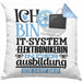 IT-Systemelektronikerin Ausbildung Start Geschenk Kissen mit Füllung 40x40 Ich Bin IT-Systemelektronikerin In Der Ausbildung Ich Darf Das Geschenkidee (Grau) Blau Trendation