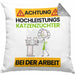 Katzenzüchter Kissen mit Füllung 40x40 Geschenk Lustiger Spruch Geschenkidee für Katzenzüchter Achtung Hochleistungs Katzenzüchter Bei Der Arbeit (Grau) Grau Trendation