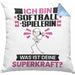 Softballspielerin Kissen mit Füllung 40x40 Geschenk für Softballspielerin Geburtstag Lustiger Spruch Was Ist Deine Superkraft (Grau) Blau Trendation