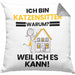 Katzensitter Geschenk Kissen mit Füllung 40x40 Lustiger Spruch Ich Bin Katzensitter Warum Weil Ich Es Kann Geschenkidee Bester Katzensitter Geburtstag (Grau) Grau Trendation