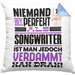 Songwriter Geschenk Kissen mit Füllung 40x40 Lustige Geschenkidee für Songwriter Geburtstag Niemand Ist Perfekt Aber Als Songwriter Ist Man Nah Dran (Grau) Blau Trendation