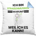Straßenmusiker Geschenk Kissen mit Füllung 40x40 Lustiger Spruch Ich Bin Straßenmusiker Warum Weil Ich Es Kann Geschenkidee Bester Straßenmusiker Geburtstag (Grau) Blau Trendation