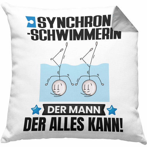 Synchronschwimmerin Kissen mit Füllung 40x40 Geschenk für Synchronschwimmerin Der Mann Der Alles Kann Geschenkidee zum Geburtstag (Grau) Grau Trendation