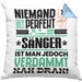 Sänger Geschenk Kissen mit Füllung 40x40 Lustige Geschenkidee für Sänger Geburtstag Niemand Ist Perfekt Aber Als Sänger Ist Man Nah Dran (Grau) Blau Trendation