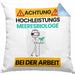 Meeresbiologe Kissen mit Füllung 40x40 Geschenk Lustiger Spruch Geschenkidee für Meeresbiologe Achtung Hochleistungs Meeresbiologe Bei Der Arbeit (Grau) Blau Trendation