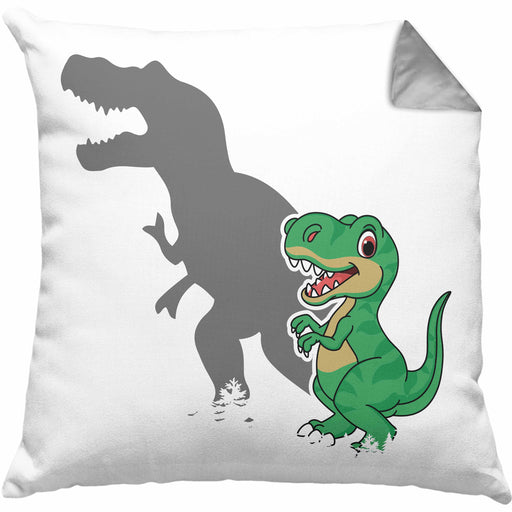 T-Rex Kissen mit Füllung 40x40 Geschenk Schatten Dinosaurier-Liebhaber Geschenkidee Jungs Geburtstag (Grau) Grau Trendation