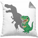 T-Rex Kissen mit Füllung 40x40 Geschenk Schatten Dinosaurier-Liebhaber Geschenkidee Jungs Geburtstag (Grau) Grau Trendation