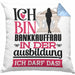 Bankkauffrau Ausbildung Start Geschenk Kissen mit Füllung 40x40 Ich Bin Bankkauffrau In Der Ausbildung Ich Darf Das Geschenkidee (Grau) Blau Trendation