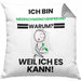 Meerschweinchenfreund Geschenk Kissen mit Füllung 40x40 Lustiger Spruch Ich Bin Meerschweinchenfreund Warum Weil Ich Es Kann Geschenkidee Bester Meerschweinchenfreund Geburtstag (Grau) Grau Trendation