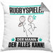 Rugbyspieler Kissen mit Füllung 40x40 Geschenk für Rugbyspieler Der Mann Der Alles Kann Geschenkidee zum Geburtstag (Grau) Grau Trendation