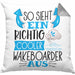 So Sieht Ein Richtig Cooler Wakeboarder Aus Geschenk Kissen mit Füllung 40x40 Lustiger Spruch Geschenkidee (Grau) Grau Trendation