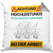 Synchronschwimmer Kissen mit Füllung 40x40 Geschenk Lustiger Spruch Geschenkidee für Synchronschwimmer Achtung Hochleistungs Synchronschwimmer Bei Der Arbeit (Grau) Grau Trendation