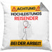 Reisender Kissen mit Füllung 40x40 Geschenk Lustiger Spruch Geschenkidee für Reisender Achtung Hochleistungs Reisender Bei Der Arbeit (Grau) Grau Trendation
