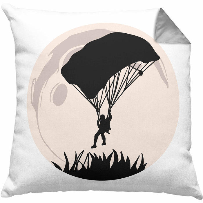 Lustige Kissen mit Füllung 40x40 für Paragliding- und Fallschirmspringer Geschenk Abenteurer (Grau) Grau Trendation