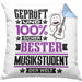 Musikstudent Geschenk Lustiger Spruch für Musikstudent Geschenkidee Bester Musikstudent Der WeltKissen mit Füllung 40x40 (Grau) Blau Trendation