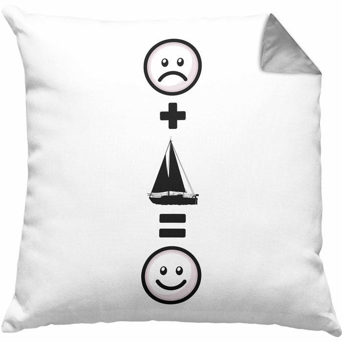 Segeln Kissen mit Füllung 40x40 Geschenk für Segler Windsegeln Boot :( + Segeln = :) Lustige Geschenkidee Geburtstag (Grau) Grau Trendation