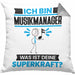 Musikmanager Kissen mit Füllung 40x40 Geschenk für Musikmanager Geburtstag Lustiger Spruch Was Ist Deine Superkraft (Grau) Grau Trendation