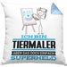 Tiermaler Geschenk Kissen mit Füllung 40x40 Ich Bin Tiermaler Aber Sag Doch Einfach Superheld Lustige Geschenkdiee für Tiermaler (Grau) Blau Trendation