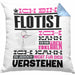 Flötist Geschenk Kissen mit Füllung 40x40 Geschenkidee für Flötist Geburtstag Lustig Ich Bin Flötist Ich Kann Es Dir Erklären Aber Nicht Für Dich Verstehen (Grau) Blau Trendation