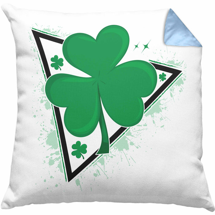 St Patricks Day Kissen mit Füllung 40x40 Kleeblatt Irisch Irland Geschenkidee (Grau) Blau Trendation