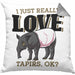 Lustige Tapir Kissen mit Füllung 40x40 Geschenk Tapir Liebhaber (Grau) Grau Trendation