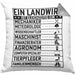 Landwirt Geschenk Kissen mit Füllung 40x40 Lustiger Spruch Geschenkidee Ein Landwirt Ist Gleichzeitig Ein (Grau) Grau Trendation