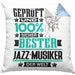 Jazz-Musiker Geschenk Lustiger Spruch für Jazz-Musiker Geschenkidee Bester Jazz-Musiker Der WeltKissen mit Füllung 40x40 (Grau) Blau Trendation