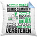Comic-Sammler Geschenk Kaffee-Kissen mit Füllung 40x40 Geschenkidee für Comic-Sammler Ich Bin Comic-Sammler Ich Kann Es Dir Erklären Jedoch Nicht Für Dich Verstehen Spruch Lustig (Grau) Blau Trendation