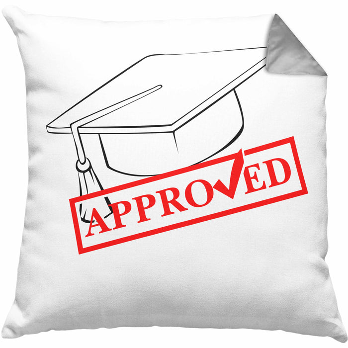 Lustige Kissen mit Füllung 40x40 für Doktor, Master und Bachelor - Das tolle Geschenk für Absolventen Approved (Grau) Grau Trendation