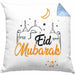 Eid Mubarak Kissen mit Füllung 40x40 Geschenk Muslime Geschenkidee Sprüche für Muslimische Menschen (Grau) Blau Trendation