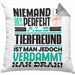 Tierfreund Geschenk Kissen mit Füllung 40x40 Lustige Geschenkidee für Tierfreund Geburtstag Niemand Ist Perfekt Aber Als Tierfreund Ist Man Nah Dran (Grau) Grau Trendation