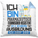 Pharmazeutisch-technischer Assistent Ausbildung Kissen mit Füllung 40x40 Geschenk Ich Bin Pharmazeutisch-technischer Assistent In Der Ausbildung Ich Darf Das Geschenkidee Spruch (Grau) Blau Trendation
