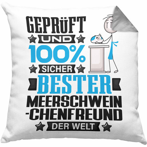 Meerschweinchenfreund Geschenk Lustiger Spruch für Meerschweinchenfreund Geschenkidee Bester Meerschweinchenfreund Der WeltKissen mit Füllung 40x40 (Grau) Grau Trendation
