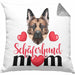 Schäferhund Besitzer Mom Mama Kissen mit Füllung 40x40 Geschenk Lustiger Spruch Geschenkidee Schäferhund Besitzerin (Grau) Grau Trendation